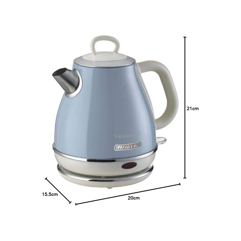 Ariete Vintage Retro Style Cordless Jug Kettle 1600W 1 Litre - Blue - Image 5