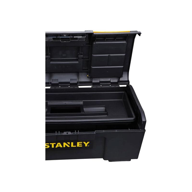 Stanley One Touch Deep Toolbox 24 Inch Plastic Tool Box With 2 Lid Organisers Black/Yellow - Image 9