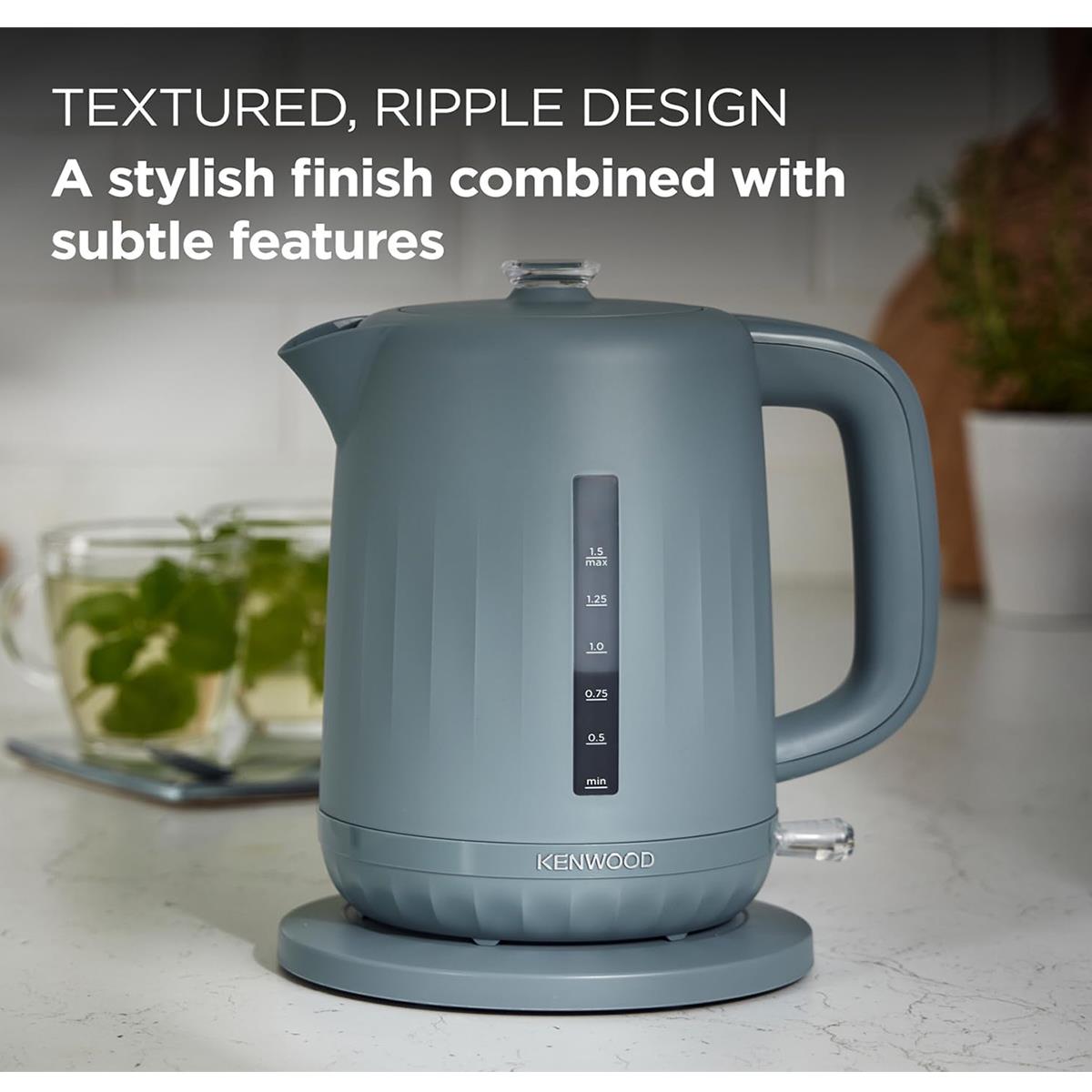 Kenwood Ripple Electric Jug Kettle 1.5 Litre 3000W Cordless 360° Swivel Base Removable Filter Storm Blue - Image 5
