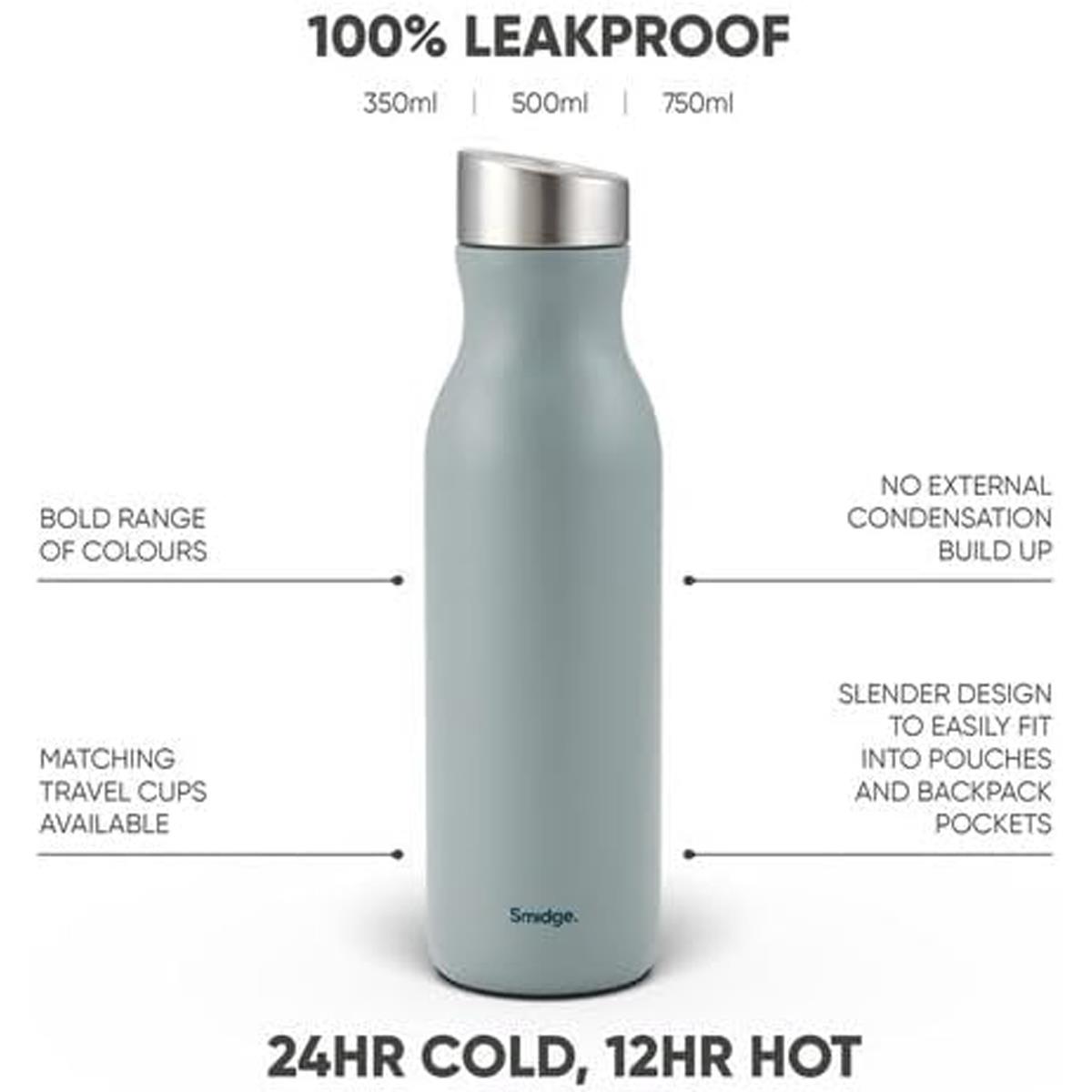 Smidge Stainless Steel Insulated Water Bottle 500ml Double Wall Vacuum Flask BPA-Free Leakproof Spring Dew - Image 5