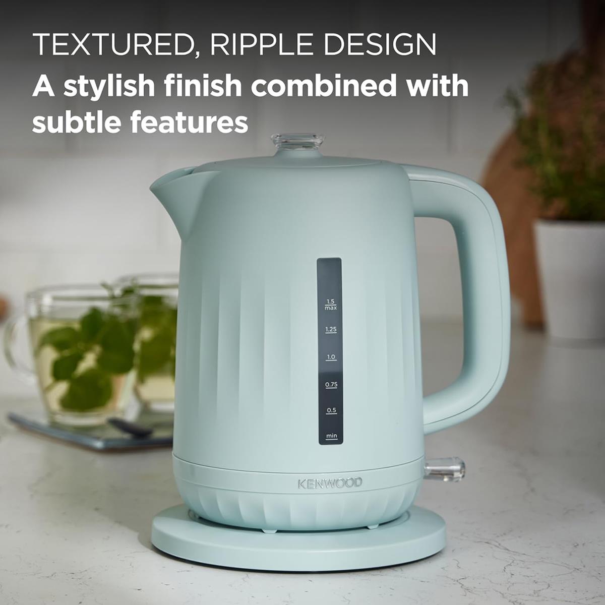 Kenwood Ripple Electric Jug Kettle 1.5 Litre 3000W Plastic Cordless With 360° Swivel Base Removable Filter Eggshell Blue - Image 5