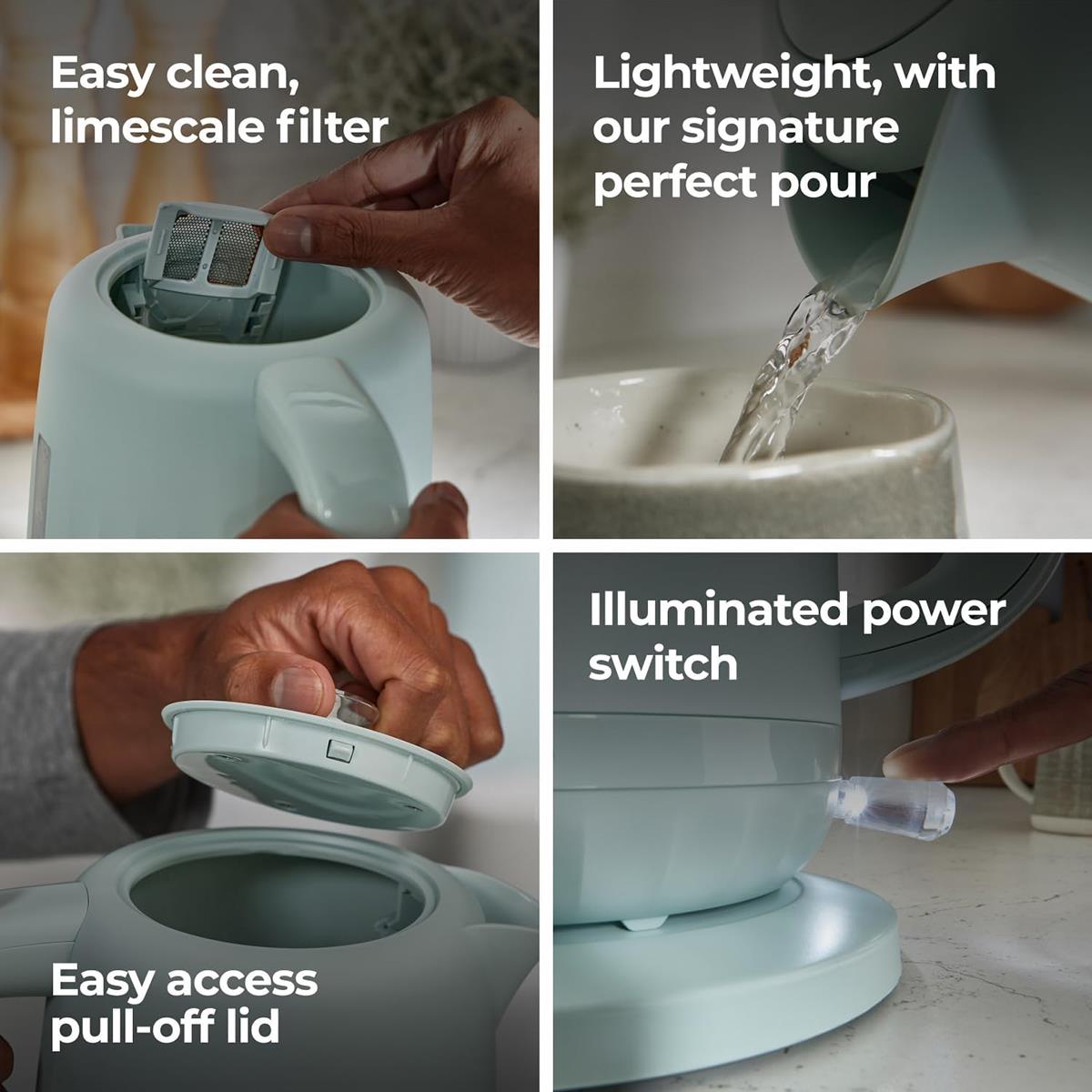 Kenwood Ripple Electric Jug Kettle 1.5 Litre 3000W Plastic Cordless With 360° Swivel Base Removable Filter Eggshell Blue - Image 7