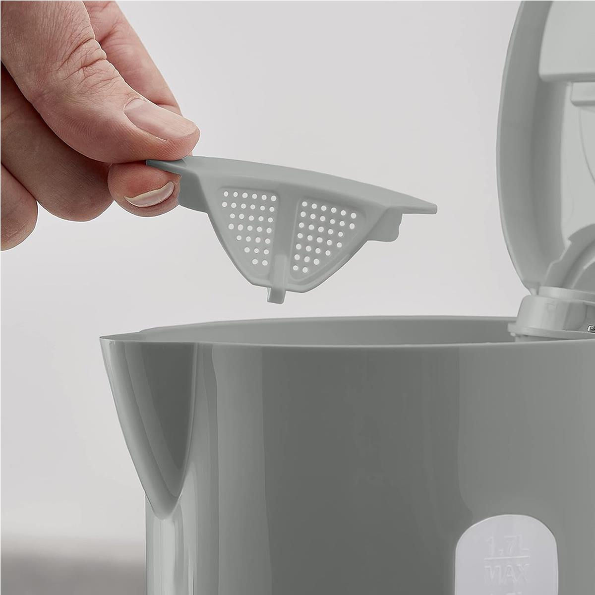Tower Presto Electric Jug Kettle 1.7 Litre 2200W Plastic Rapid Boil With Removable Limescale Filter Grey - Image 3