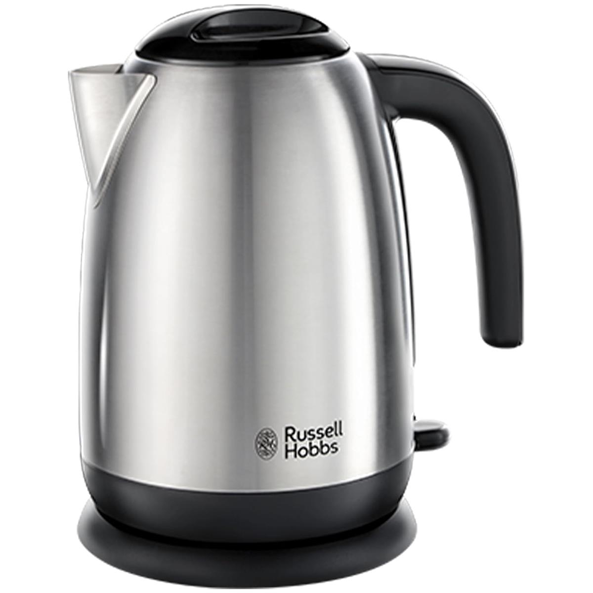 Russell Hobbs Classics Electric Jug Kettle 1.7 Litre 3000W Stainless Steel Rapid Boil With Perfect Pour Spout & Filter Brushed Steel