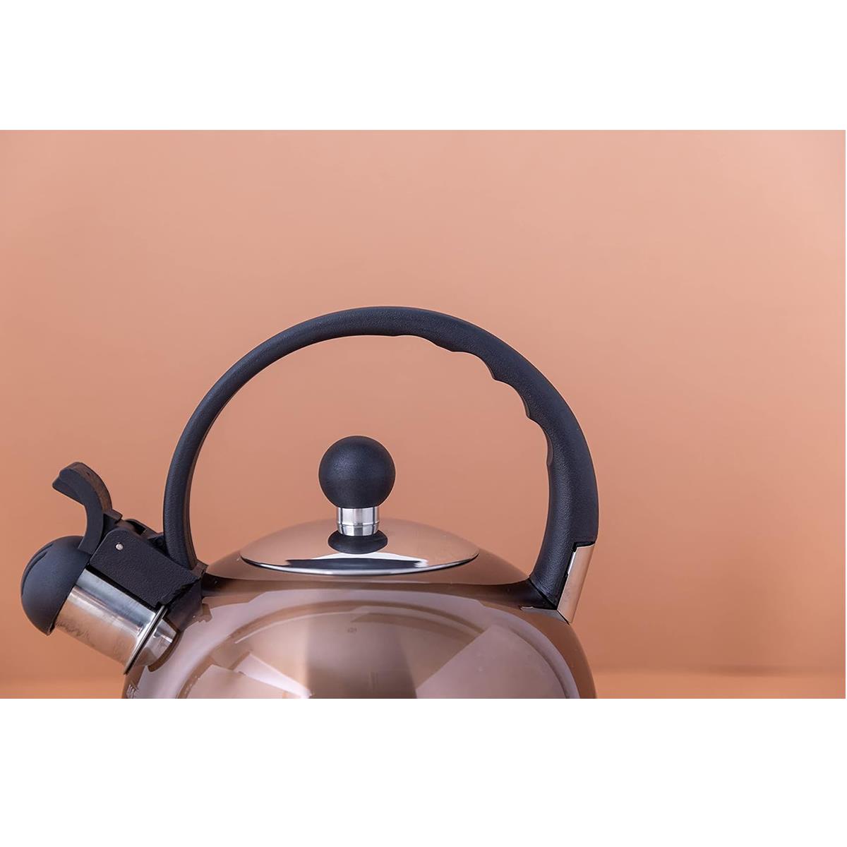 La Cafetiere Stainless Steel Whistling Stovetop Kettle 1.3 Litre Copper Effect Induction Compatible - Image 4