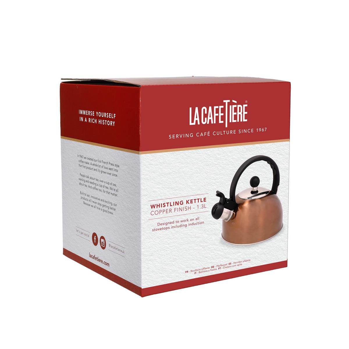 La Cafetiere Stainless Steel Whistling Stovetop Kettle 1.3 Litre Copper Effect Induction Compatible - Image 6