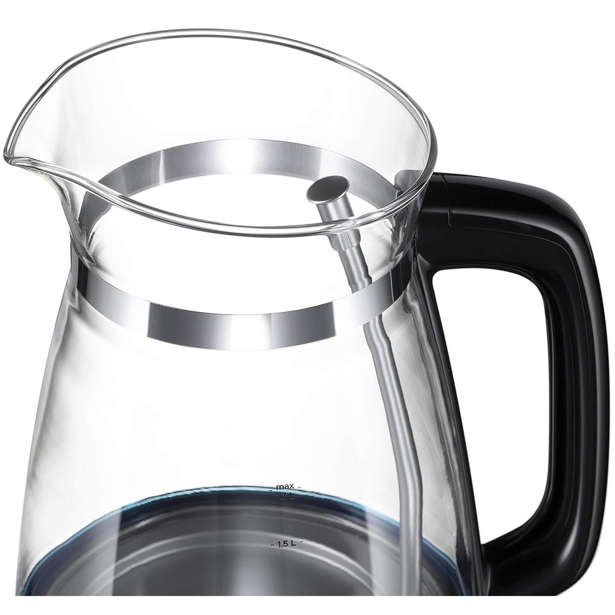Russell Hobbs Classic Electric Glass Jug Kettle 1.7 Litre 2400W Cordless With Blue LED Light And Removable Limescale Filter - Image 3