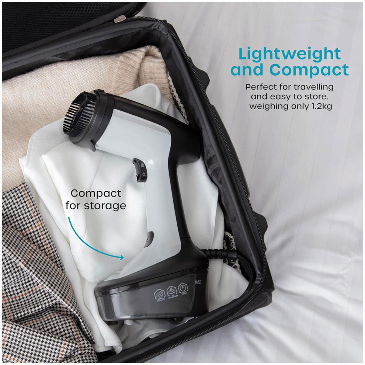 Swan Portable Garment Steamer 1500W Ceramic Steam Panel 300ml Water Tank 25g Steam Rate Black - Image 5