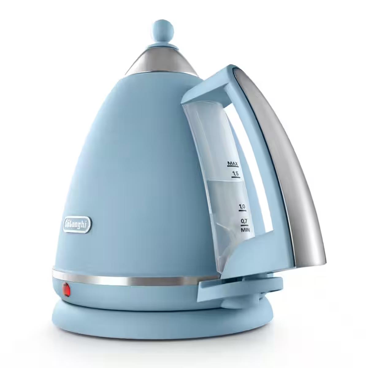 Delonghi Argento Flora Electric Jug Kettle 1.7L Agave Blue Stainless Steel Cordless With Anti-Scale Filter - Image 4