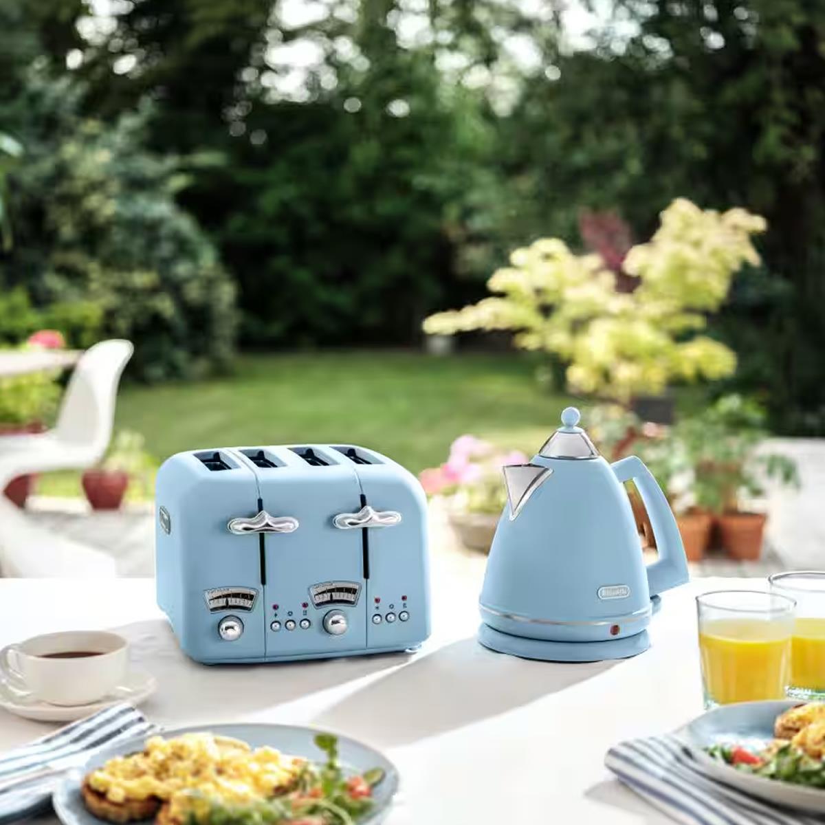 Delonghi Argento Flora Electric Jug Kettle 1.7L Agave Blue Stainless Steel Cordless With Anti-Scale Filter - Image 5