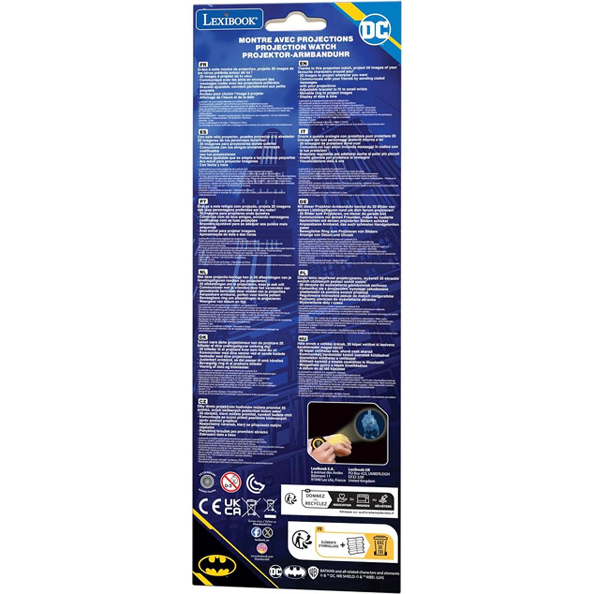 Lexibook Batman Digital Projection Watch Kids Watch With 20 Image Projector Adjustable Strap Red And Blue - Image 10