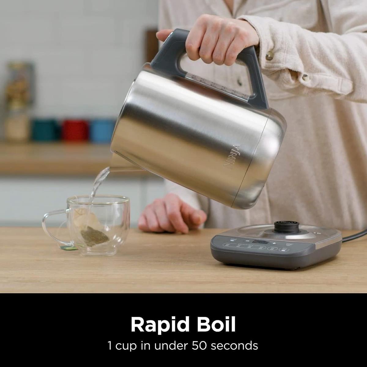 Ninja Perfect Temperature Kettle 1.7L 3000W Stainless Steel With LED Display, Temperature Control And Hold Function Silver - Image 5