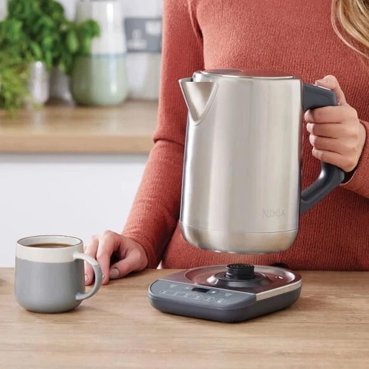 Ninja Perfect Temperature Kettle 1.7L 3000W Stainless Steel With LED Display, Temperature Control And Hold Function Silver - Image 6