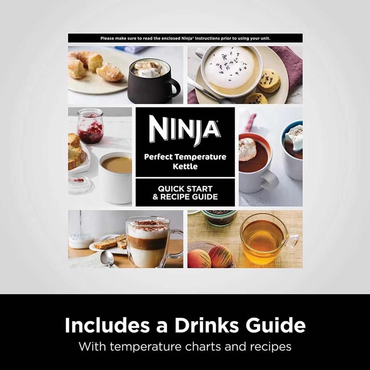 Ninja Perfect Temperature Kettle 1.7L 3000W Stainless Steel With LED Display, Temperature Control And Hold Function Silver - Image 8