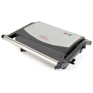Lloytron KitchenPerfected Health Grill & Panini Press Black Steel with Non-Stick Plates Cool Touch Handle & Indicator Lights