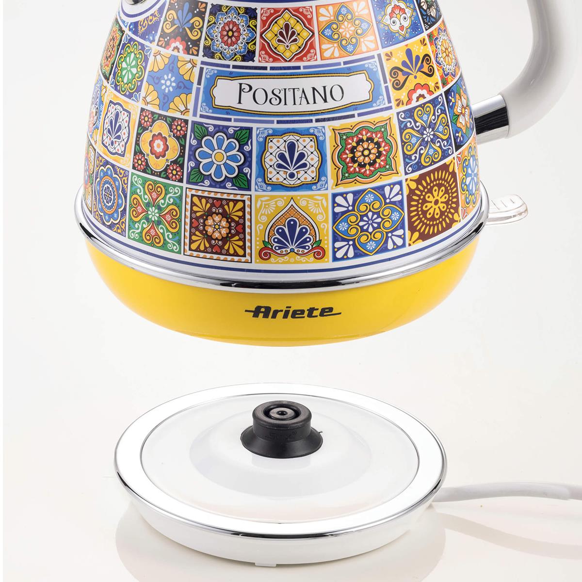 Ariete Positano Electric Retro Jug Kettle 1.7L 2200W Stainless Steel With Italian Tile Design, Anti-Scale Filter And 360° Base - Image 3