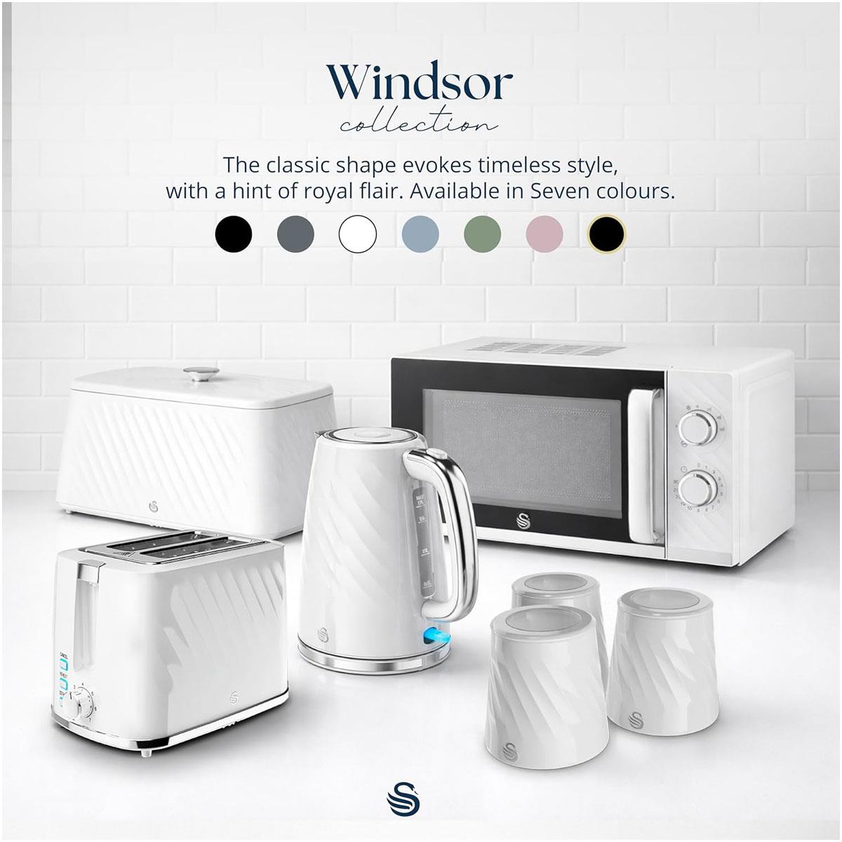 Swan Windsor 2 Slice Toaster White with 7 Browning Levels Self-Centring Slots Defrost Reheat & Cancel - Image 6