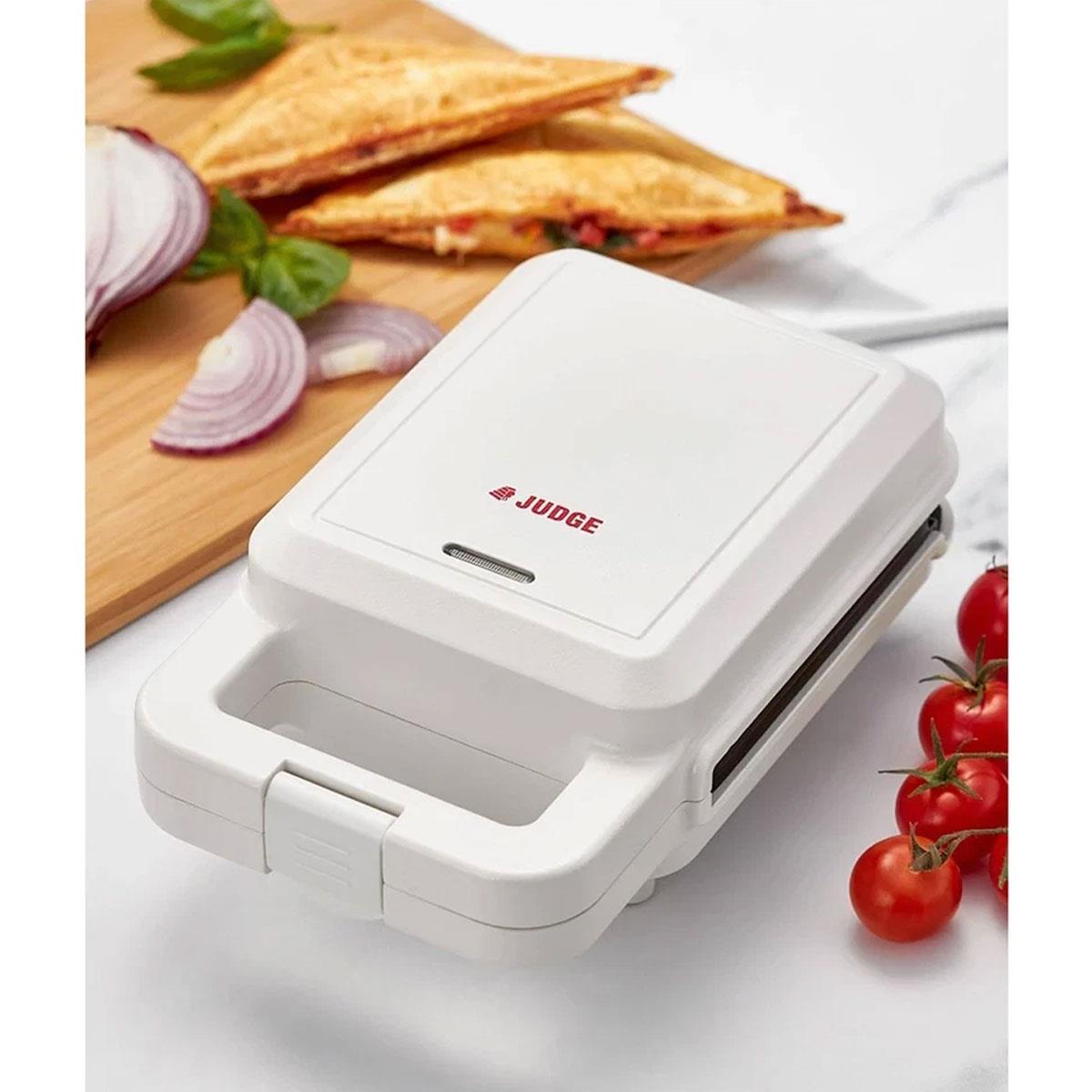 Judge Electricals Mini Grilled Cheese Sandwich Toastie Maker Single Portion Non Stick Coating White - Image 5