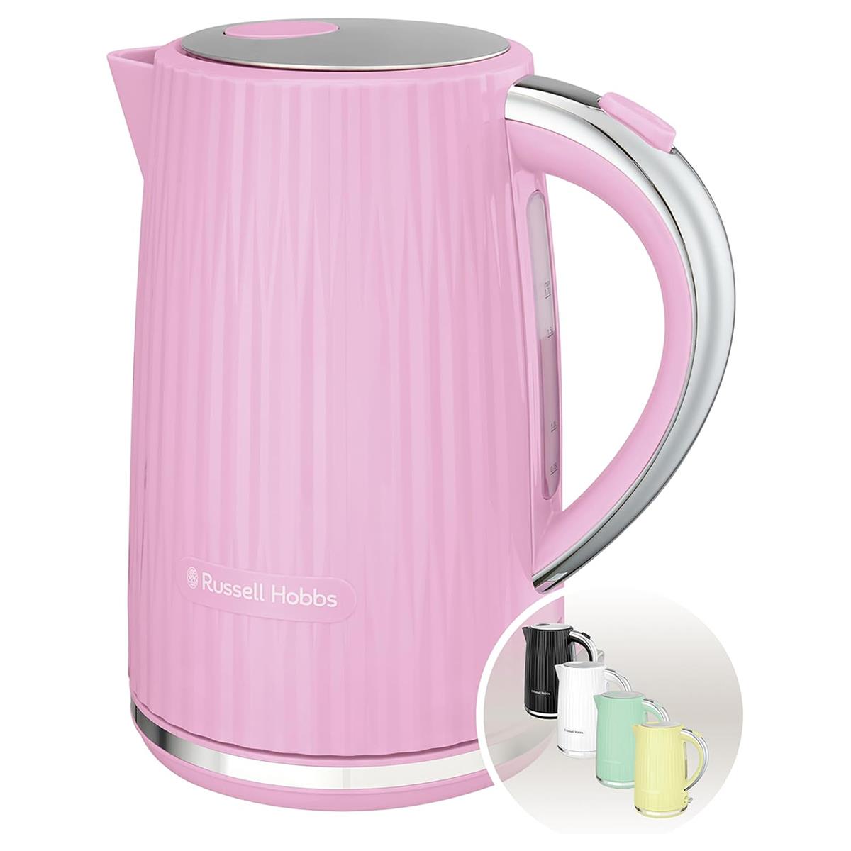 Russell Hobbs Eden Electric Kettle 1.7L 3000W Raspberry With Perfect Pour Spout, Washable Filter And 360° Base