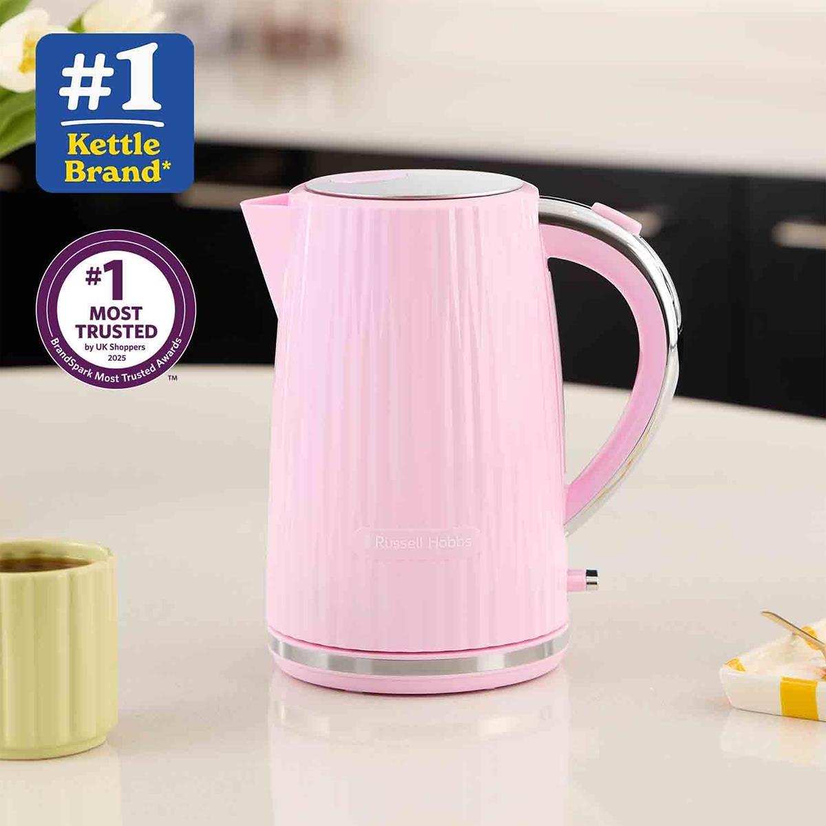 Russell Hobbs Eden Electric Kettle 1.7L 3000W Raspberry With Perfect Pour Spout, Washable Filter And 360° Base - Image 6