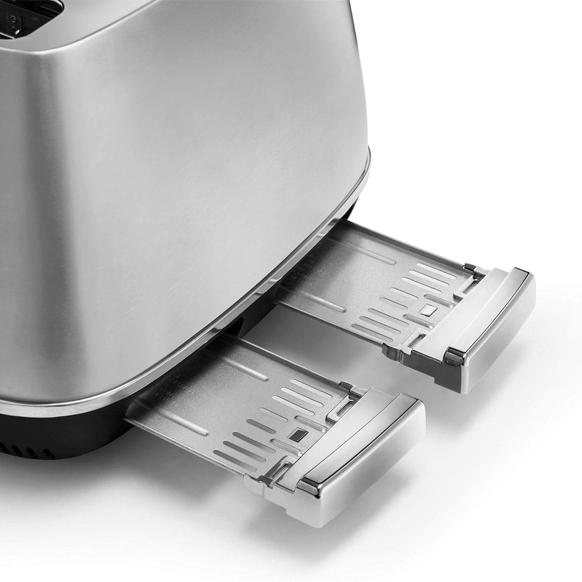 DeLonghi Distinta X 4 Slice Toaster 1800W Brushed Steel with 6 Browning Levels Bagel Defrost & Reheat Silver - Image 4