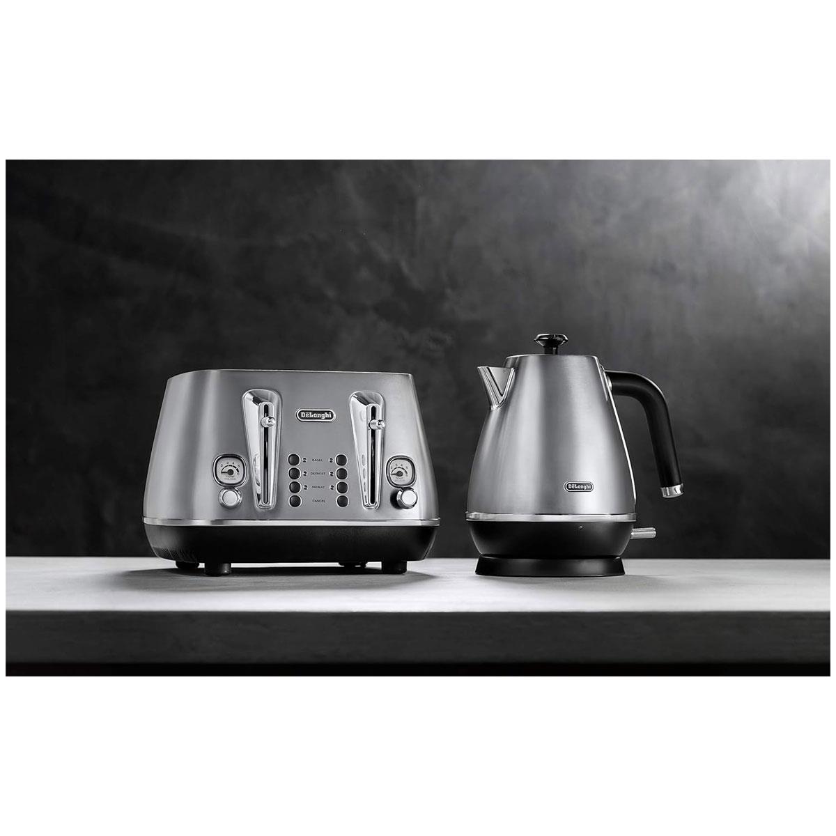 DeLonghi Distinta X 4 Slice Toaster 1800W Brushed Steel with 6 Browning Levels Bagel Defrost & Reheat Silver - Image 5