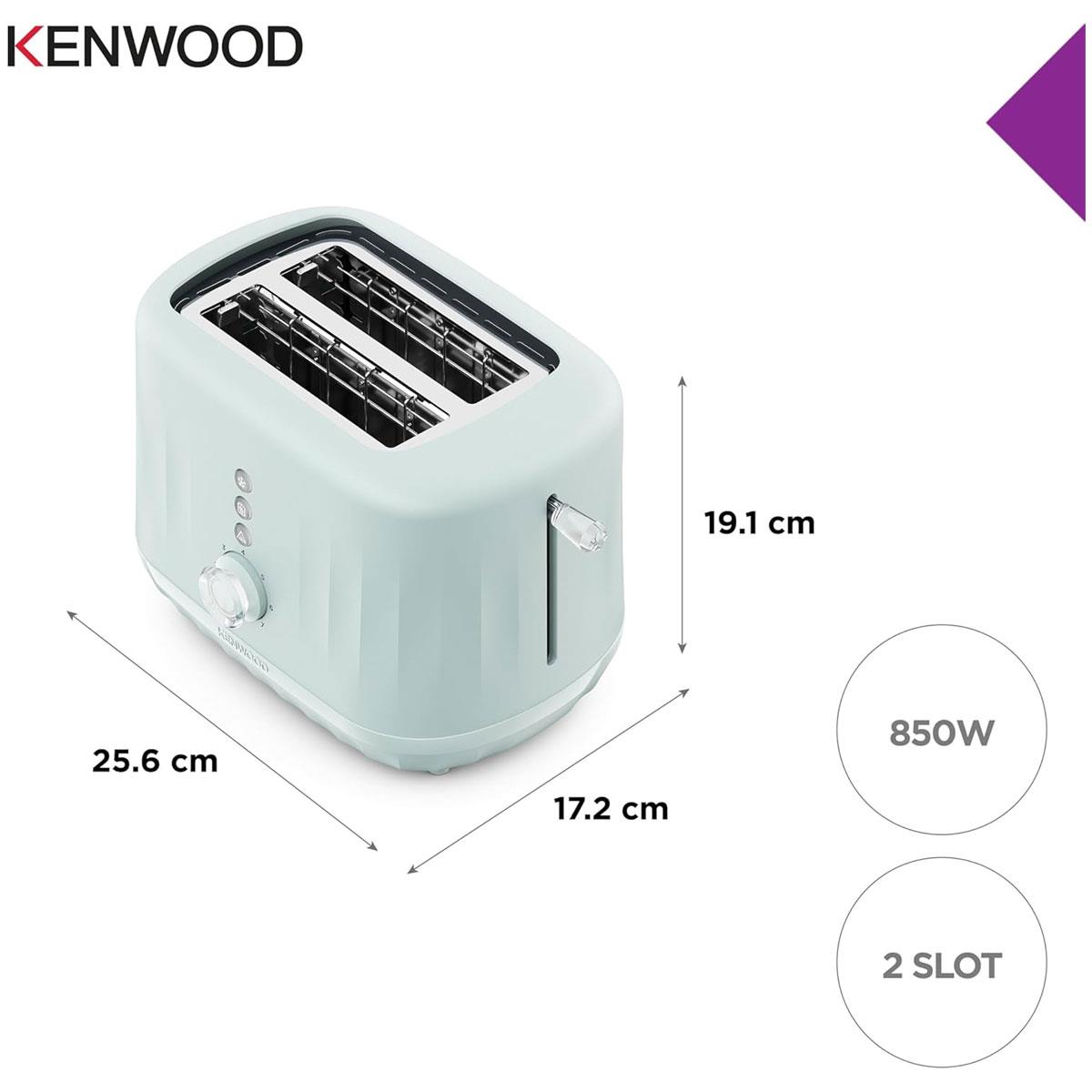 Kenwood Ripple 2 Slice Toaster 850W Eggshell Blue with 7 Browning Levels Defrost Reheat & Cancel Functions - Image 2