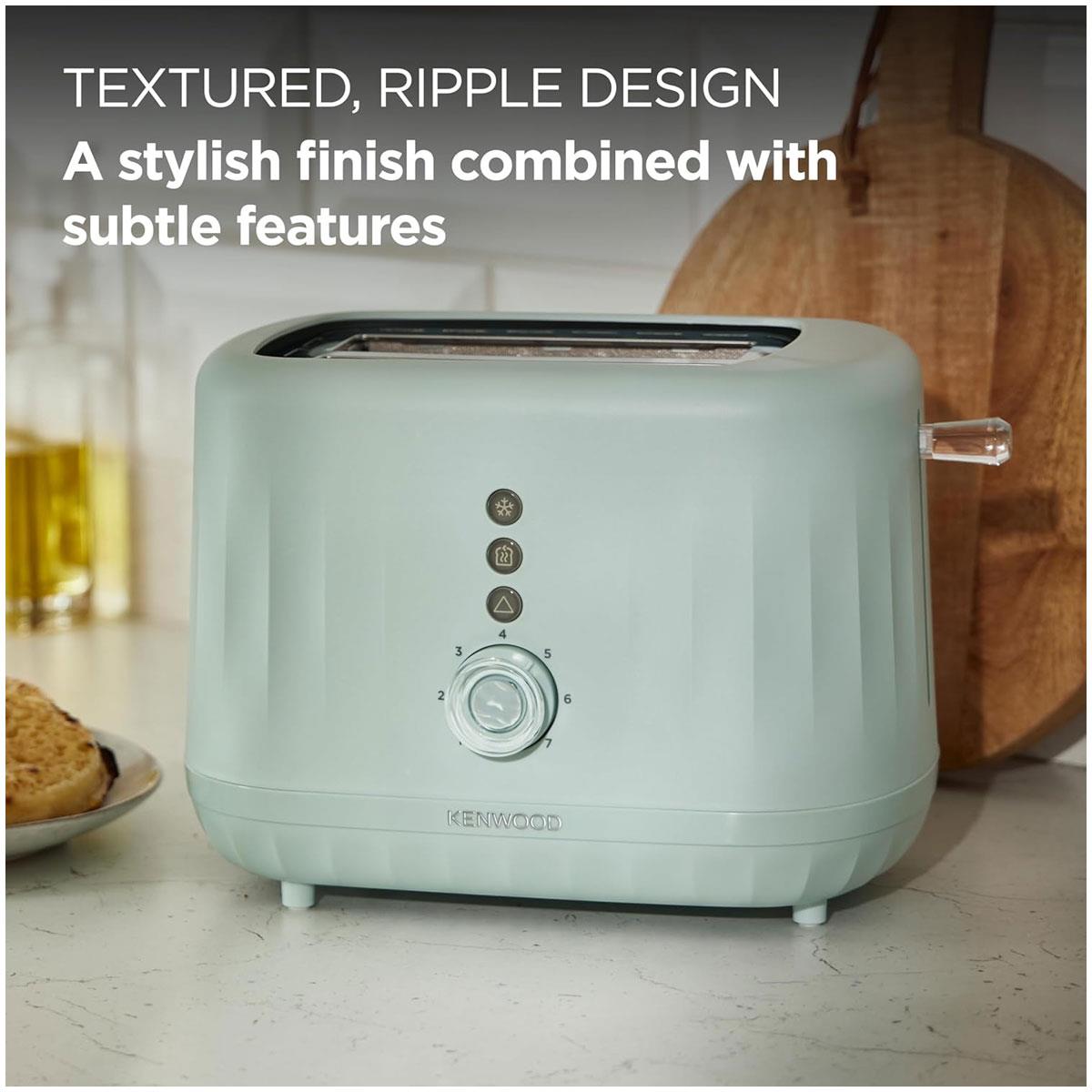 Kenwood Ripple 2 Slice Toaster 850W Eggshell Blue with 7 Browning Levels Defrost Reheat & Cancel Functions - Image 5