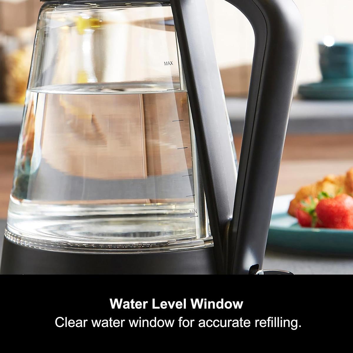 Morphy Richards Glass Electric Jug Kettle 1.7L 3000W Rapid Boil With Blue LED, 360° Base And Dry Boil Protection - Image 6