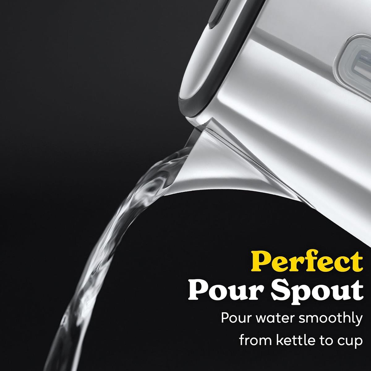 Russell Hobbs Luna Electric Kettle 1.7L Stainless Steel 3000W Quiet Rapid Boil With Copper Accents And Perfect Pour Spout - Image 2