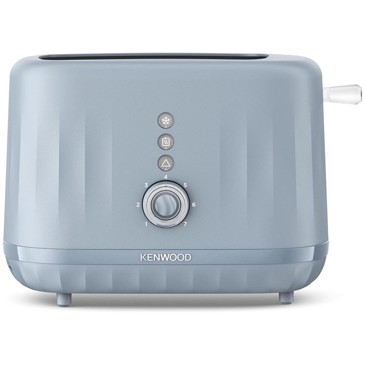 Kenwood Ripple 2 Slice Toaster 850W Storm Blue Grey with 7 Browning Levels Defrost Reheat & Cancel Functions