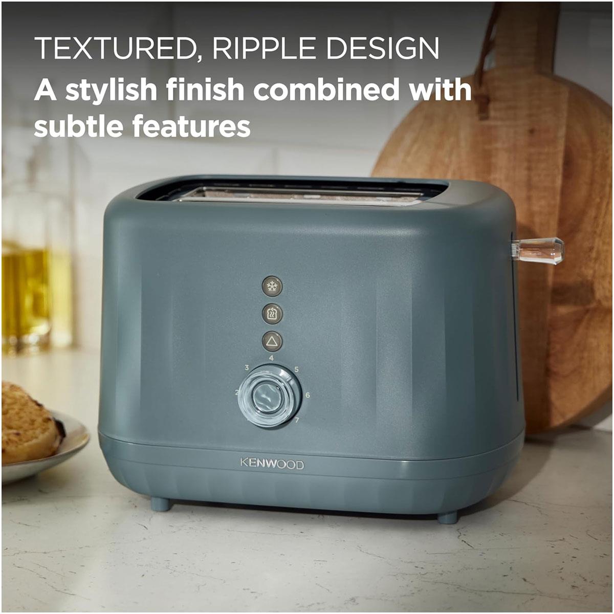 Kenwood Ripple 2 Slice Toaster 850W Storm Blue Grey with 7 Browning Levels Defrost Reheat & Cancel Functions - Image 5