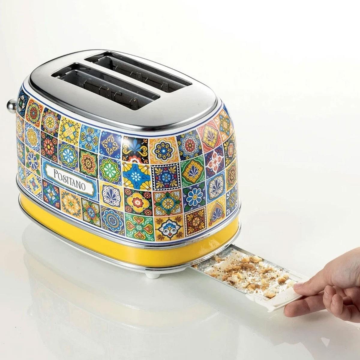Ariete 2 Slice Positano Toaster 810W with 6 Toasting Functions Defrost Auto Eject & Removable Crumb Tray Multicolour - Image 3