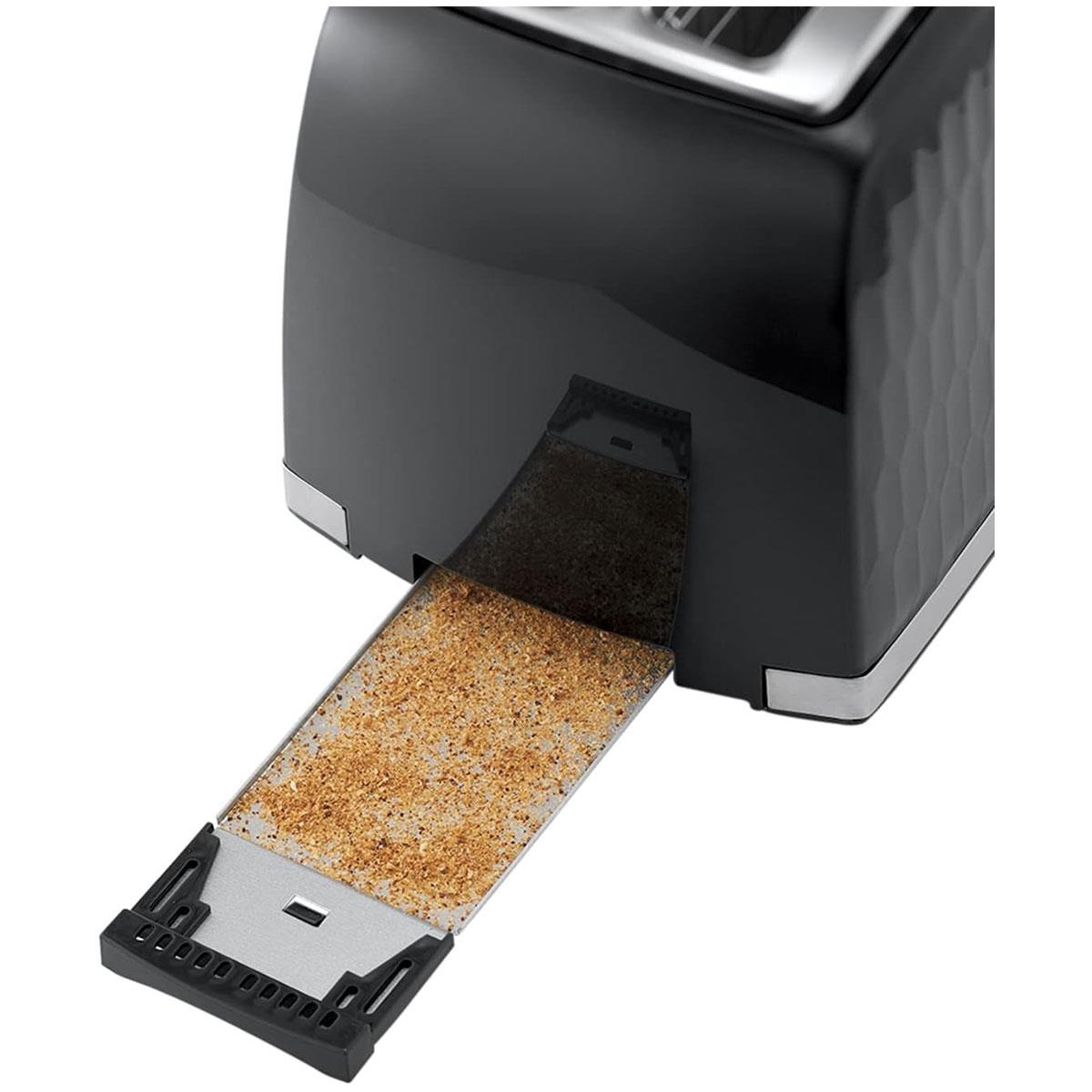 Russell Hobbs Honeycomb 2 Slice Toaster 850W Black with Extra Wide Slots 6 Browning Levels High Lift Defrost & Reheat - Image 9