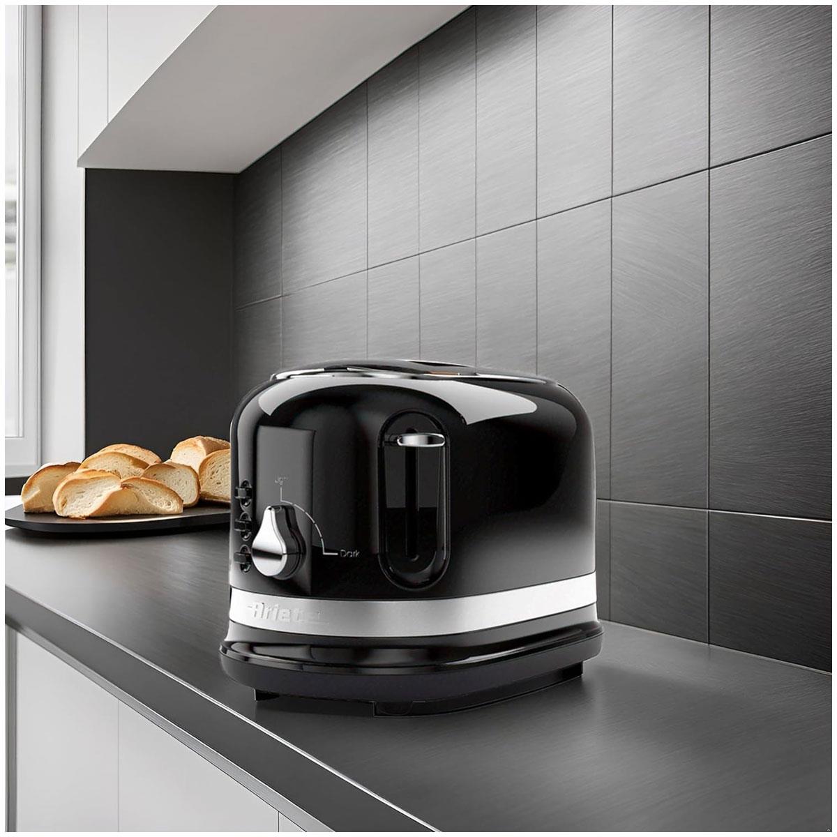 Ariete Moderna 2 Slice Toaster 815W Black with 6 Browning Levels Defrost Reheat & Cooking Functions - Image 5