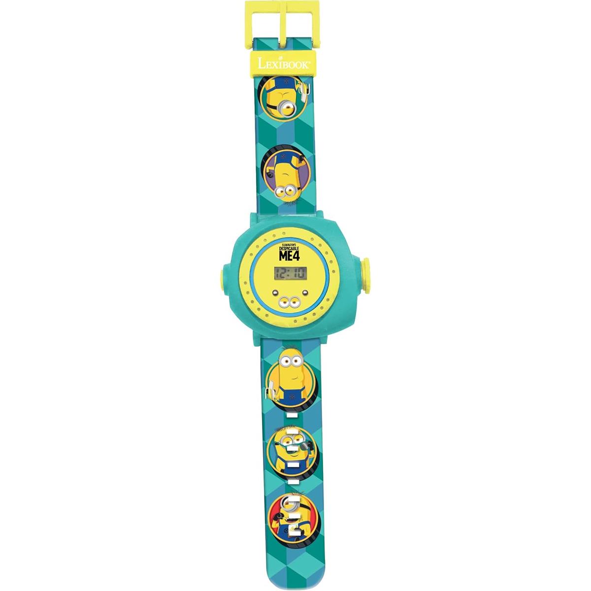 LEXIBOOK Minions Projection Watch Kids Digital Wristwatch With 20 Image Projector Adjustable Strap Yellow - Image 3