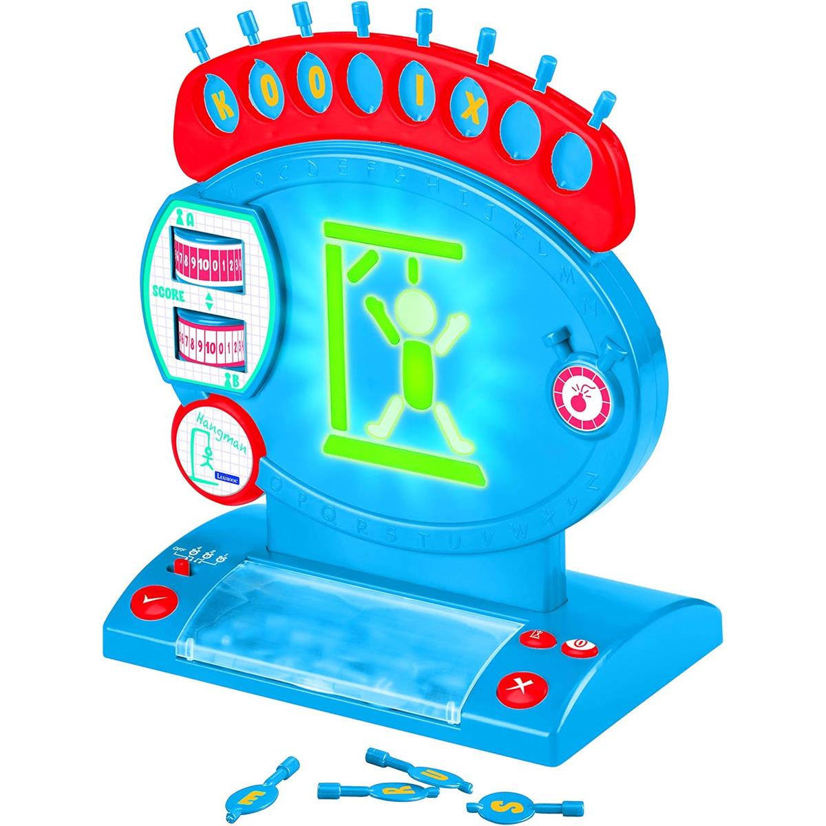 Lexibook Electronic Hangman Game For Kids, Spelling And Vocabulary Board Game With Light And Sound Effects, Blue/Red