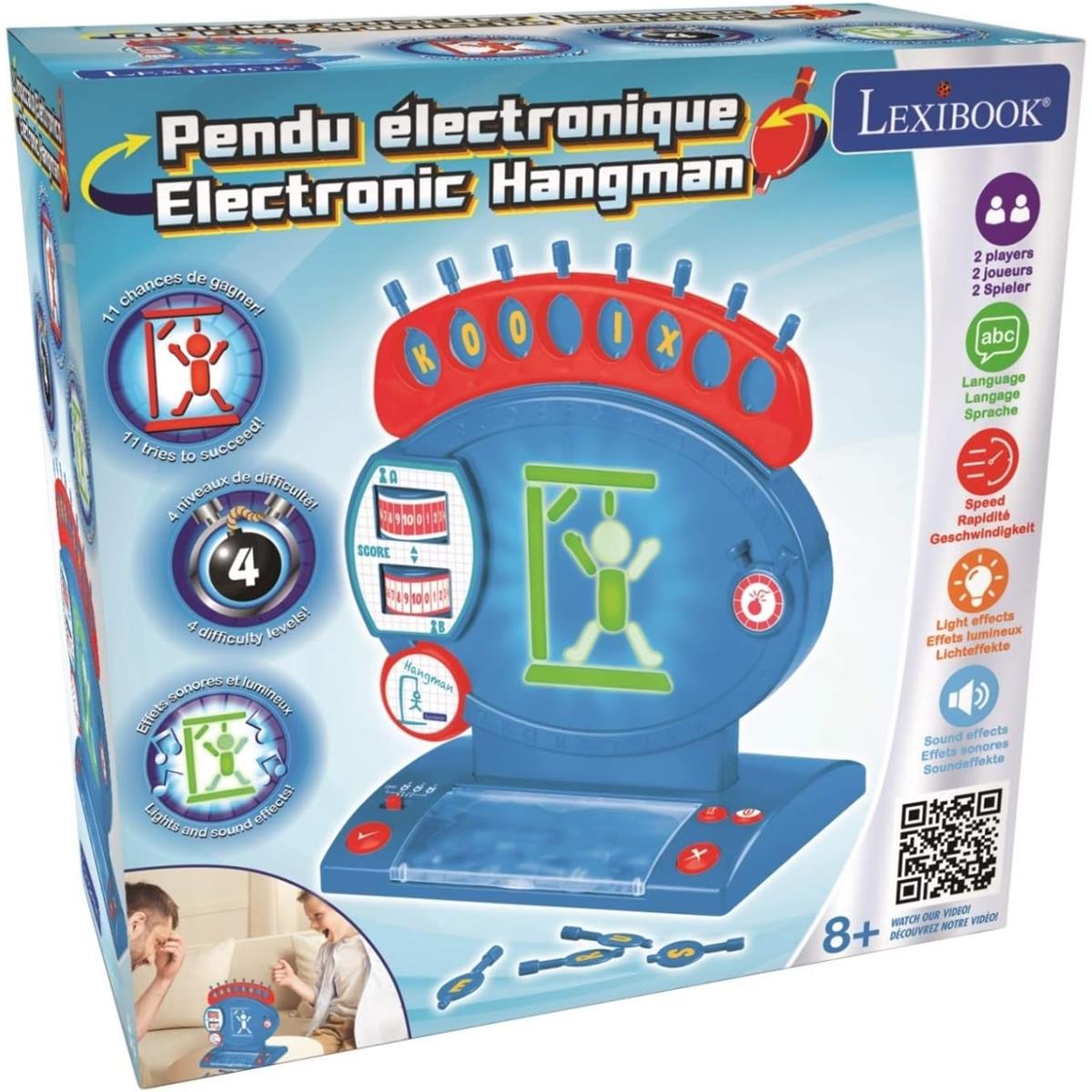 Lexibook Electronic Hangman Game For Kids, Spelling And Vocabulary Board Game With Light And Sound Effects, Blue/Red - Image 3
