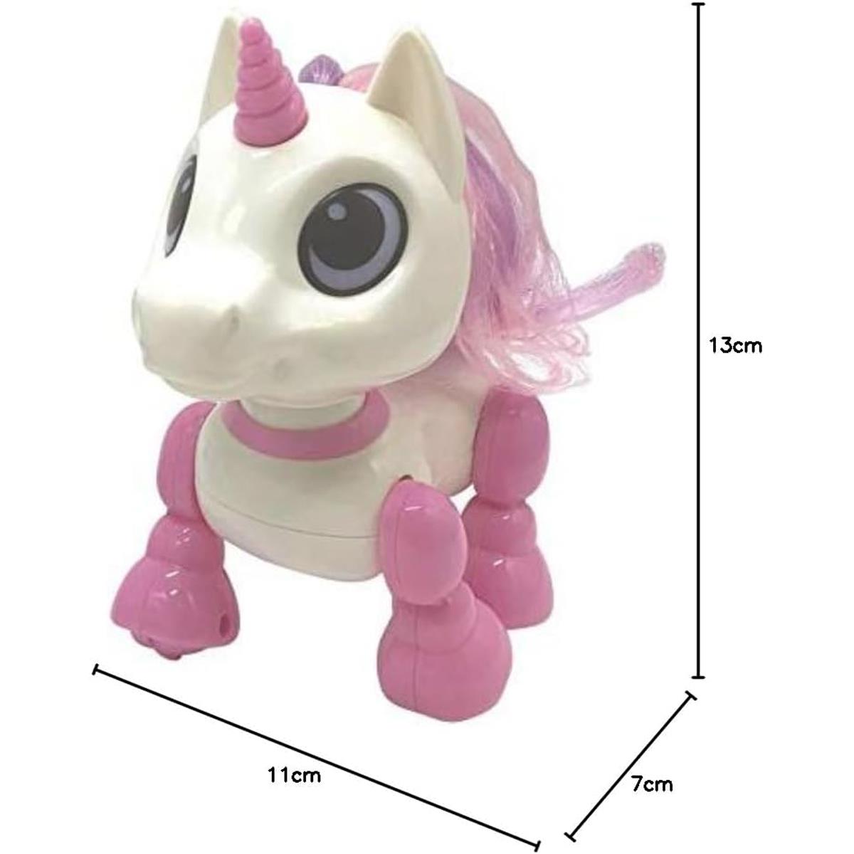 LEXIBOOK Power Unicorn Mini Robot Interactive Toy Pink White Voice Recording Dancing LED Lights - Image 3