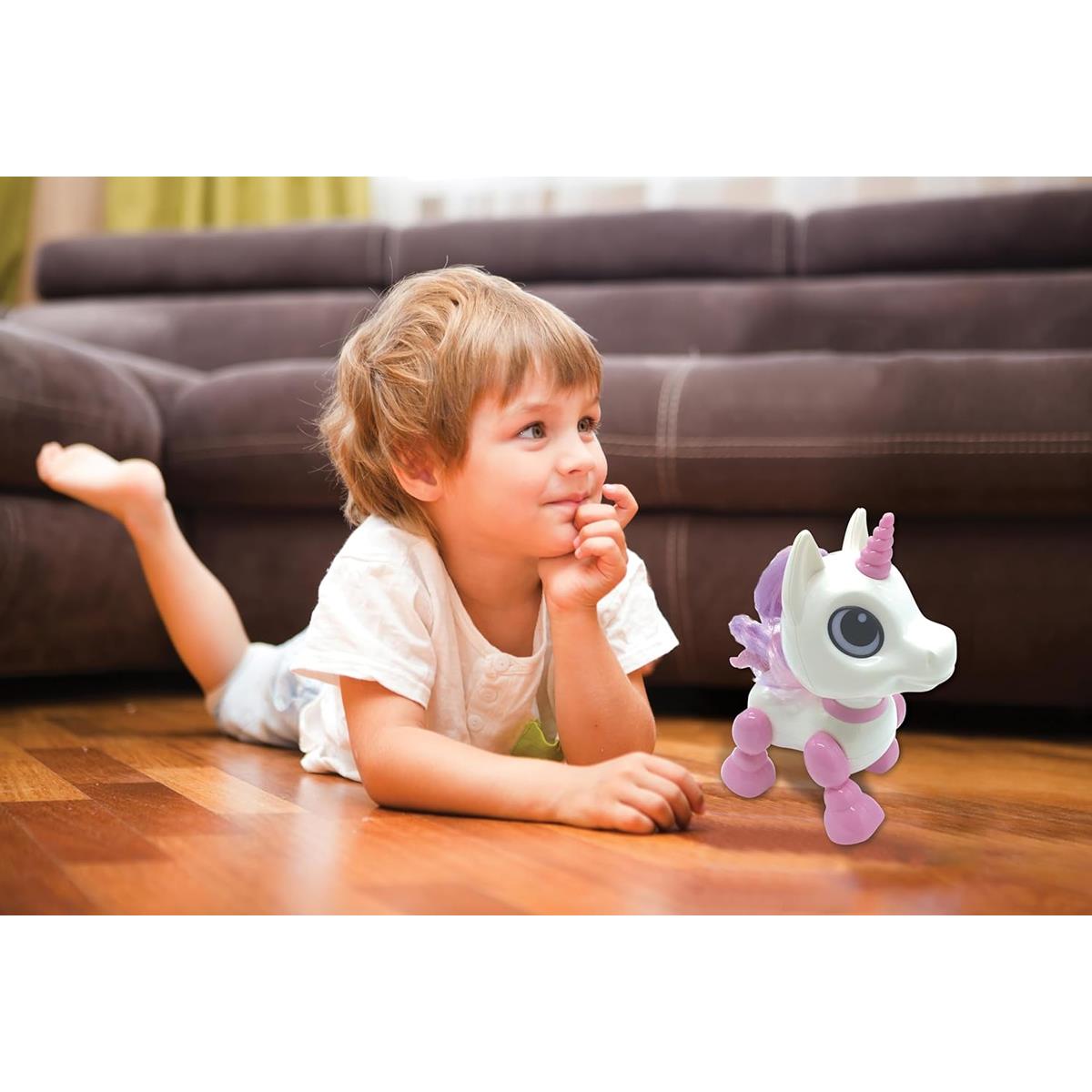 LEXIBOOK Power Unicorn Mini Robot Interactive Toy Pink White Voice Recording Dancing LED Lights - Image 5