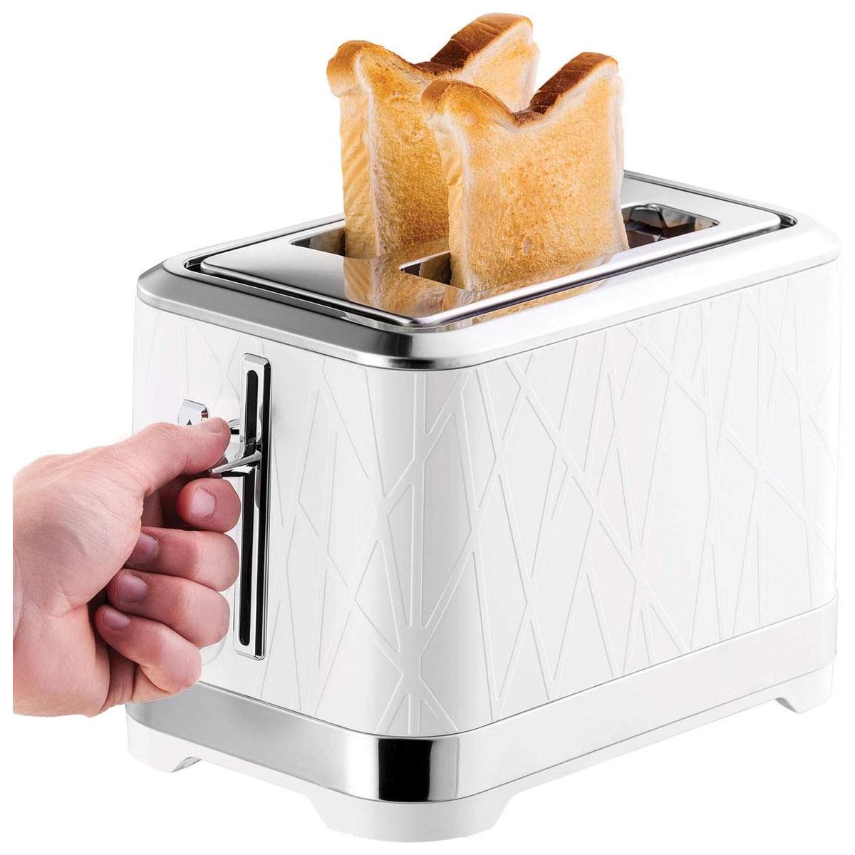 Russell Hobbs Structure 2 Slice Toaster White with Lift & Look 6 Browning Levels Defrost Reheat & Cancel - Image 2