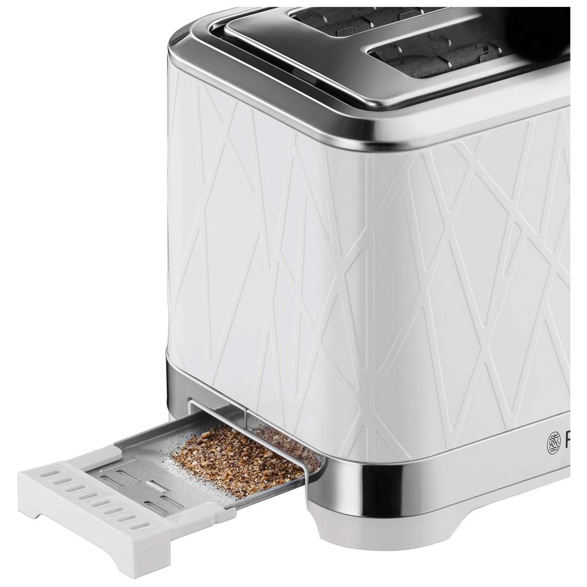 Russell Hobbs Structure 2 Slice Toaster White with Lift & Look 6 Browning Levels Defrost Reheat & Cancel - Image 3