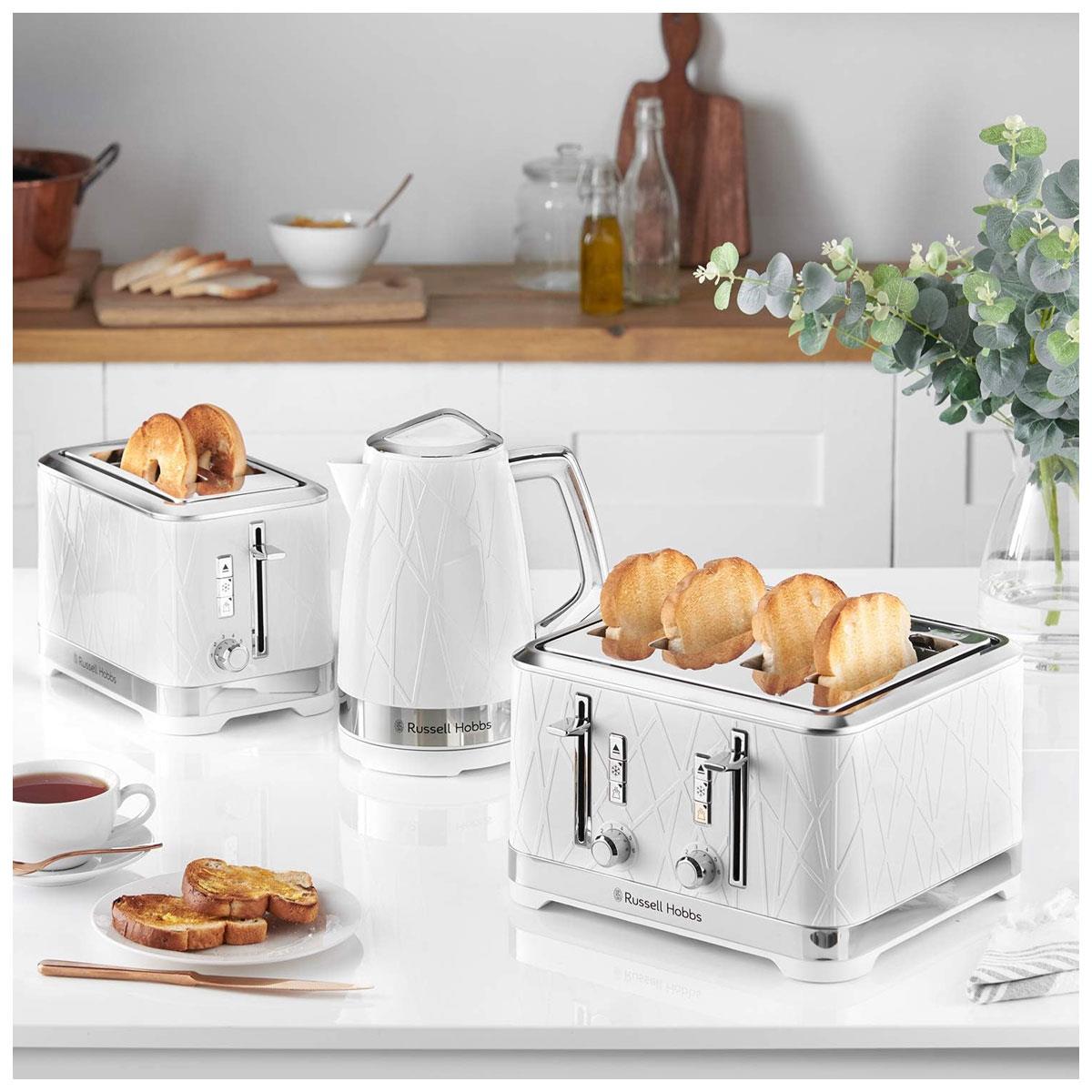 Russell Hobbs Structure 2 Slice Toaster White with Lift & Look 6 Browning Levels Defrost Reheat & Cancel - Image 9