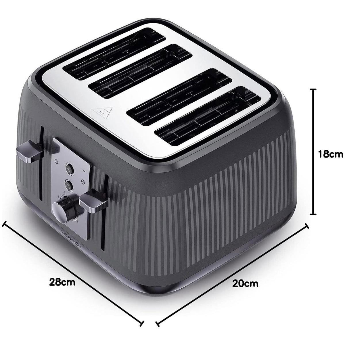 Kenwood Dusk 4 Slot Toaster 1800W Slate Grey with 5 Browning Levels Defrost Reheat Bagel & Cancel Functions - Image 2
