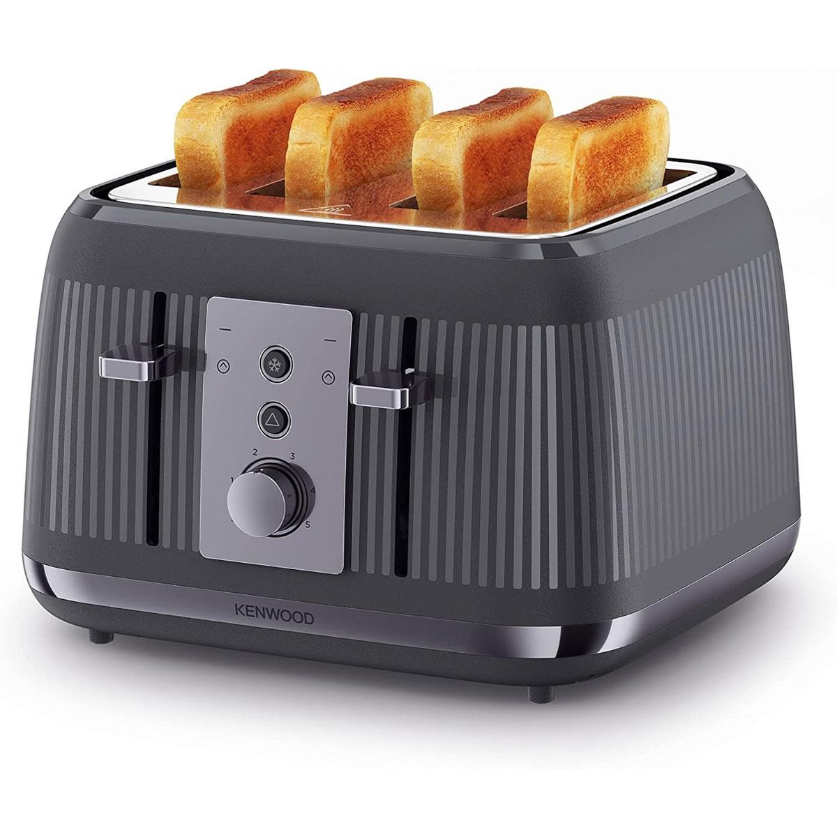 Kenwood Dusk 4 Slot Toaster 1800W Slate Grey with 5 Browning Levels Defrost Reheat Bagel & Cancel Functions - Image 3