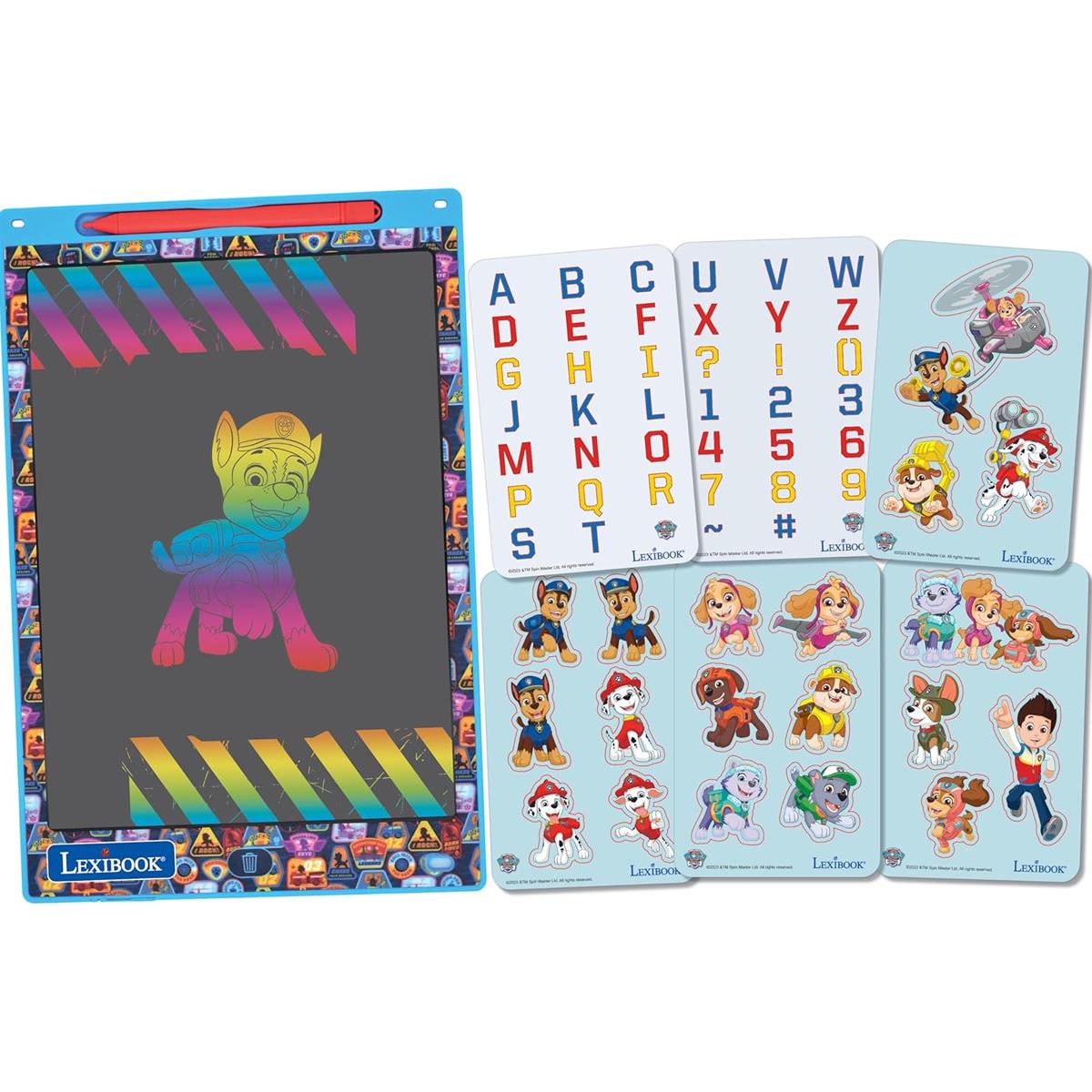 LEXIBOOK Paw Patrol Magic Slate Electronic Drawing Tablet With Stylus And 6 Learning Stencils