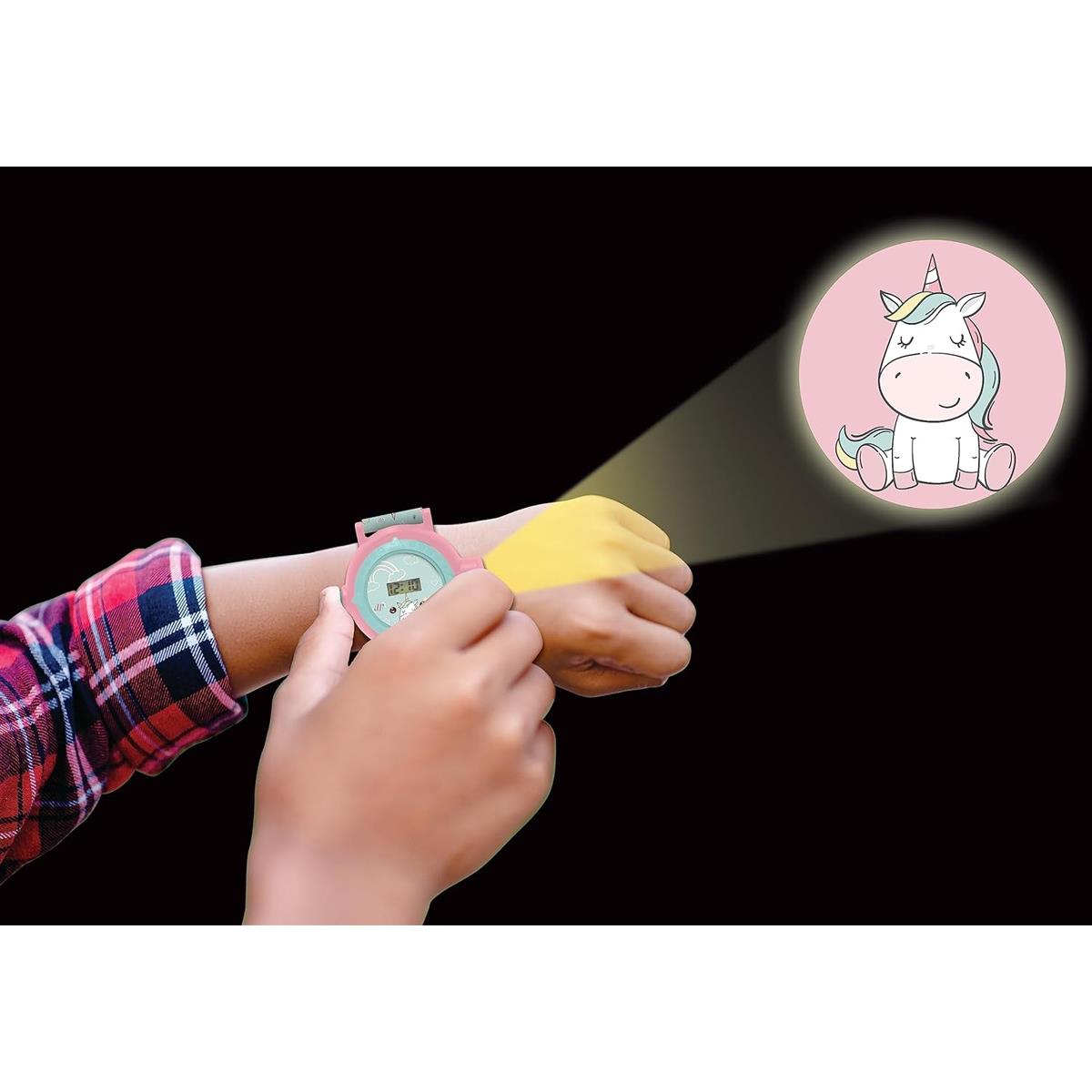 LEXIBOOK Unicorn Projection Watch Digital Kids Watch With 20 Image Projector Pink Adjustable Strap - Image 2