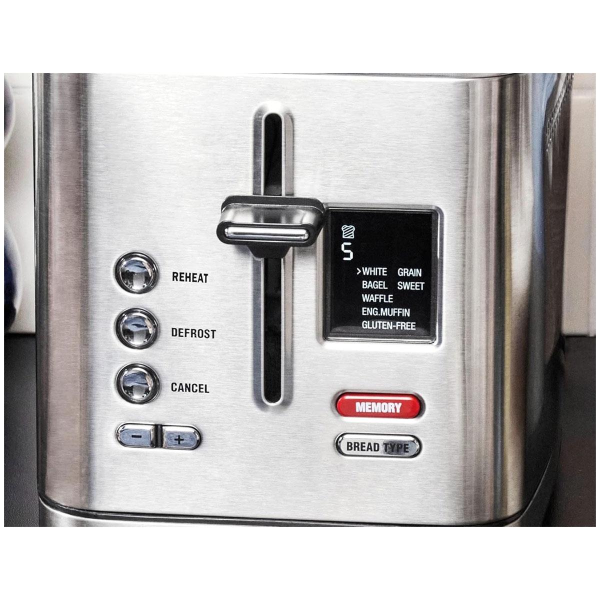 Gastroback Design Digital 2 Slice Toaster 950W Stainless Steel with LCD Display 7 Browning Levels Defrost & Reheat - Image 3
