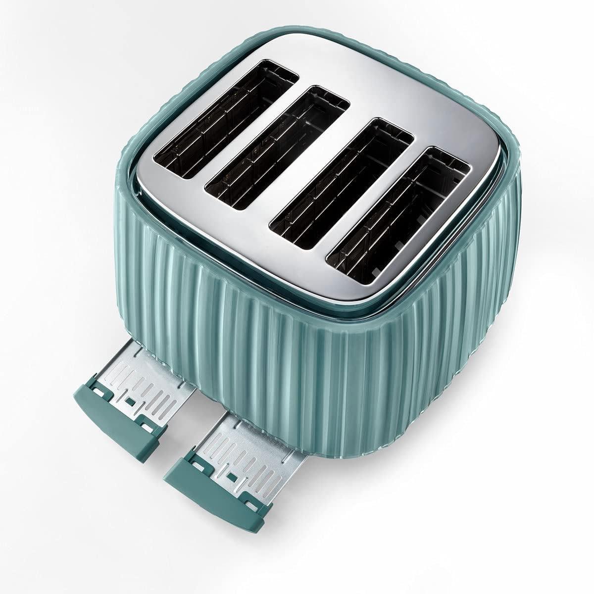 Delonghi Ballerina 4 Slot Toaster 1800W Green with 5 Browning Levels Defrost Reheat Cancel & Wide Slots - Image 5