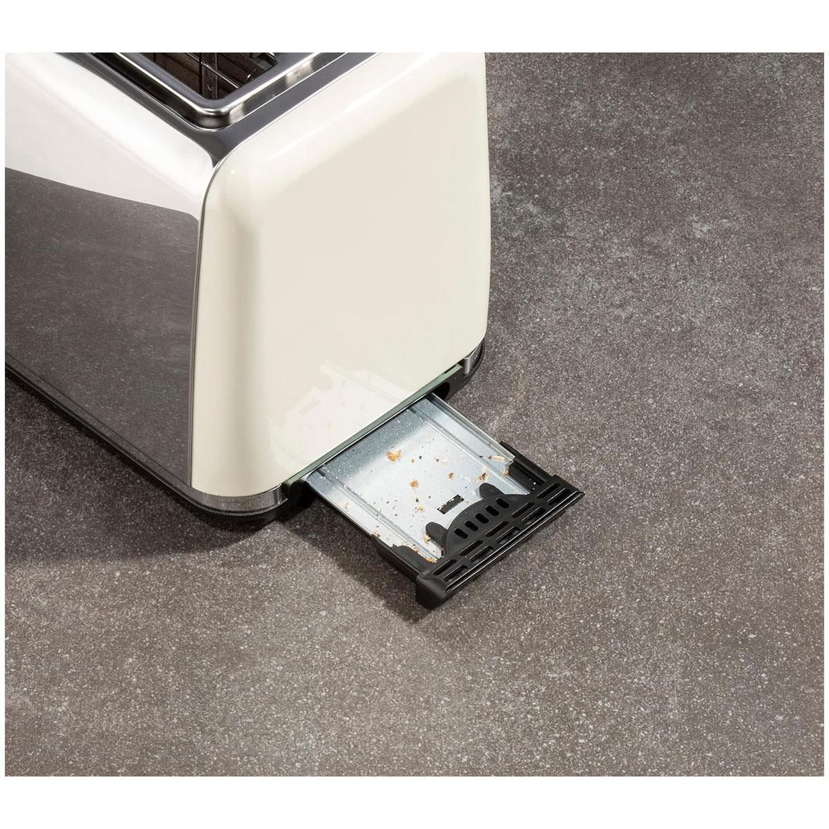 Daewoo Kensington 2 Slice Toaster 810W Cream Stainless Steel with 6 Browning Levels Defrost & Reheat - Image 4
